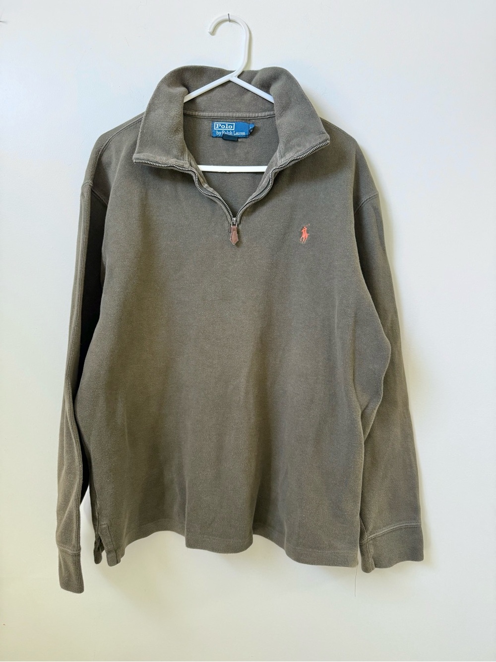 VINTAGE POLO Ralph Lauren 1/4 zip thick cotton knit long sleeve